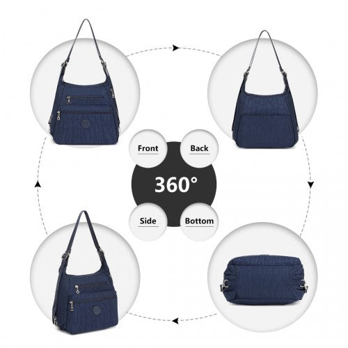 EH2063 - Kono Three Way Multipurpose Casual Shoulder Bag With Double Zippers - Navy | Neil's Luggage Store