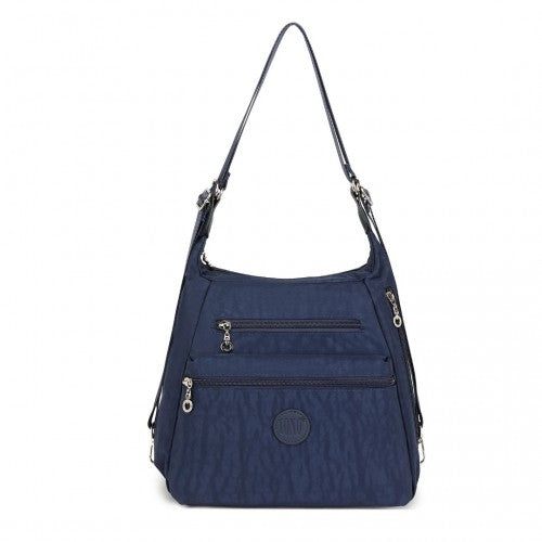 EH2063 - Kono Three Way Multipurpose Casual Shoulder Bag With Double Zippers - Navy | Neil's Luggage Store