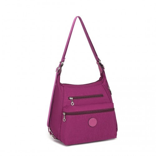 EH2063 - Kono Three Way Multipurpose Casual Shoulder Bag With Double Zippers - Purple | Neil's Luggage Store
