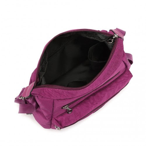 EH2063 - Kono Three Way Multipurpose Casual Shoulder Bag With Double Zippers - Purple | Neil's Luggage Store