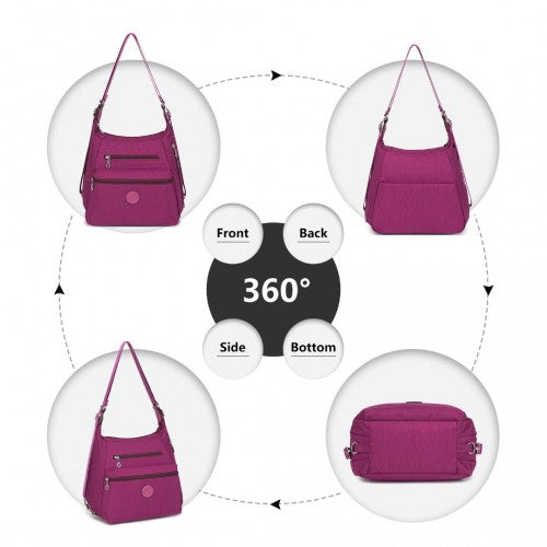 EH2063 - Kono Three Way Multipurpose Casual Shoulder Bag With Double Zippers - Purple | Neil's Luggage Store
