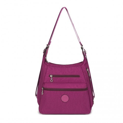 EH2063 - Kono Three Way Multipurpose Casual Shoulder Bag With Double Zippers - Purple | Neil's Luggage Store