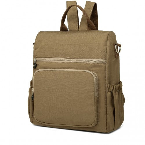 EH2107 - Kono Multi Way Anti-theft Waterproof Backpack Shoulder Bag - Khaki | Neil's Luggage Store
