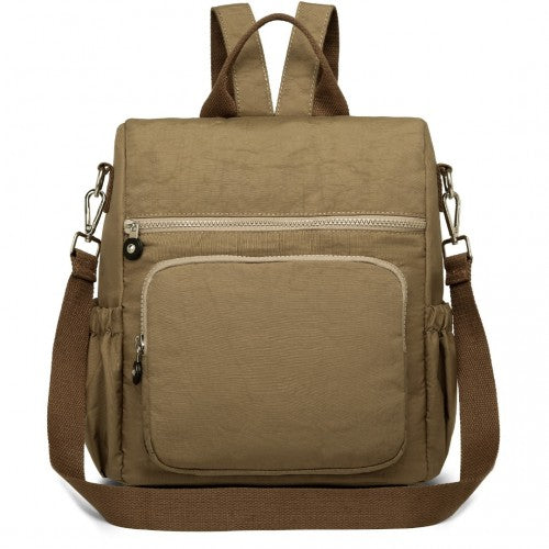 EH2107 - Kono Multi Way Anti-theft Waterproof Backpack Shoulder Bag - Khaki | Neil's Luggage Store