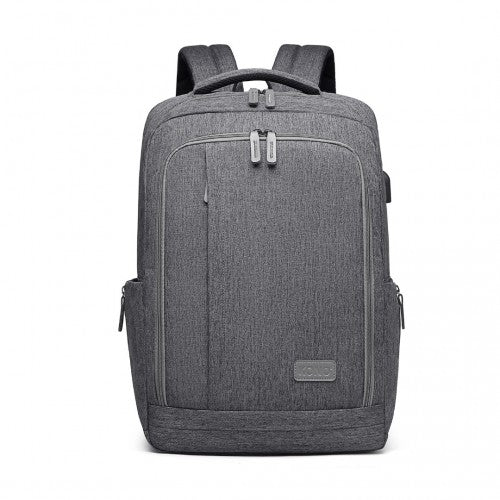 EM2111 - Kono Multi-Compartment Backpack with USB Port - Grey | Neil's Luggage Store