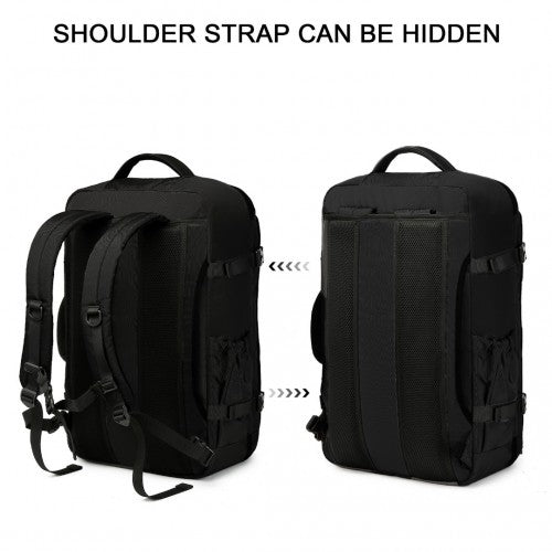 Kono Multifunctional Portable Travel Backpack Cabin Bag - Black