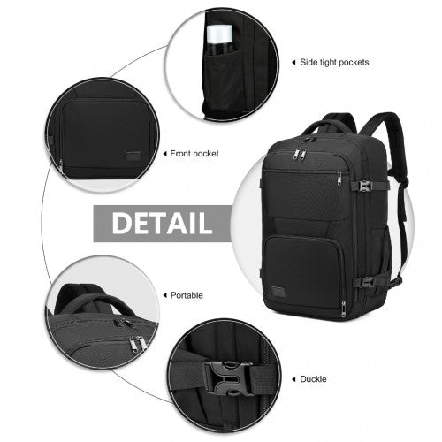 Kono Multifunctional Portable Travel Backpack Cabin Bag - Black
