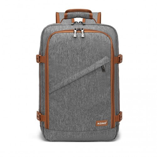 EM2231S - Kono Lightweight Cabin Bag Travel Business Backpack - Grey And Brown | Neil's Luggage Store