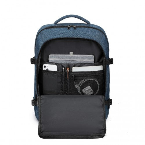 Kono Multi-Level High Capacity Cabin Travel Backpack - Black
