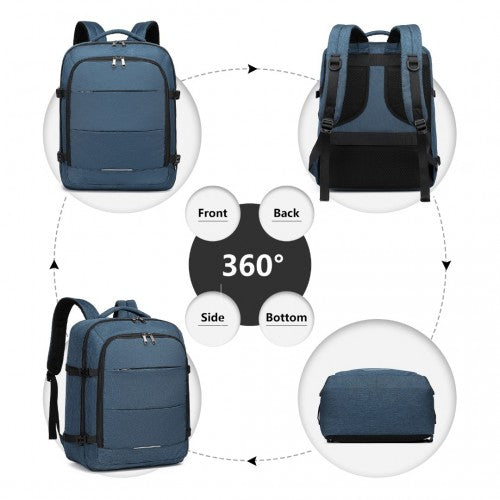 Kono Multi-Level High Capacity Cabin Travel Backpack - Black