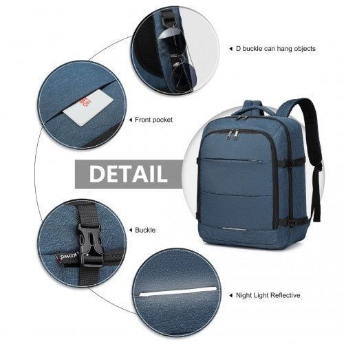 Kono Multi-Level High Capacity Cabin Travel Backpack - Black