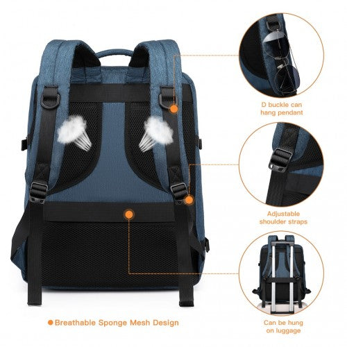 Kono Multi-Level High Capacity Cabin Travel Backpack - Black
