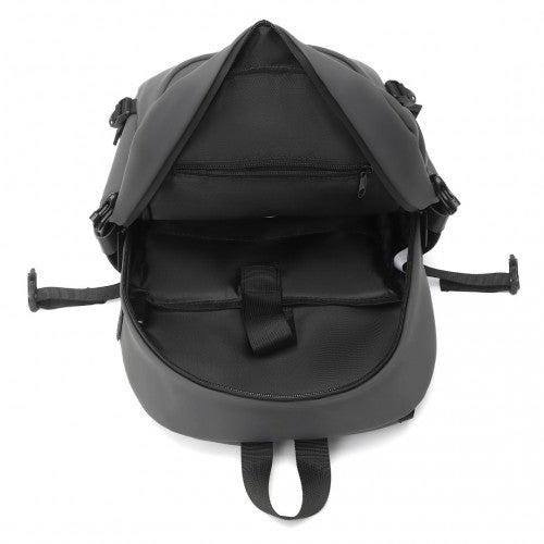 EM2349 - Kono PVC Coated Water-Resistant Tech Backpack With USB Charging Port - Grey | Neil's Luggage Store