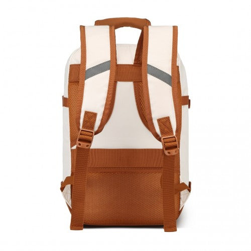 Kono Lightweight Cabin Travel & Business Backpack - Beige & Brown