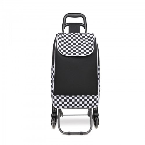 EQ2043 - Kono 6 Wheel Push Shopping Trolley - Black | Neil's Luggage Store