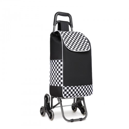 EQ2043 - Kono 6 Wheel Push Shopping Trolley - Black | Neil's Luggage Store