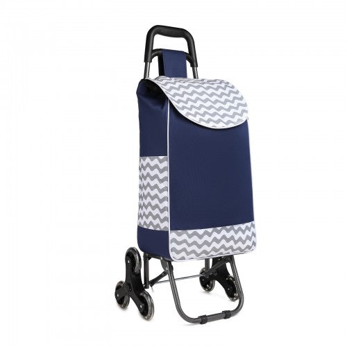 EQ2043 - Kono 6 Wheel Push Shopping Trolley - Navy | Neil's Luggage Store