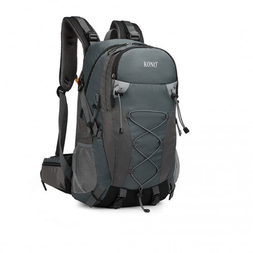 Kono Multi-Functional Outdoor Hiking Backpack with Rain Cover - Grey