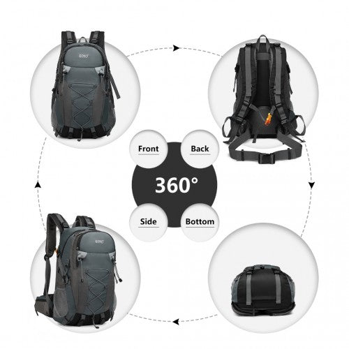Kono Multi-Functional Outdoor Hiking Backpack with Rain Cover - Grey