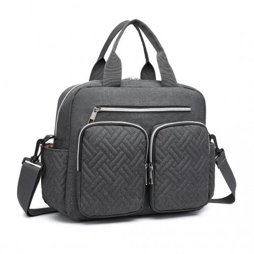 EQ2248 - Kono Durable And Functional Changing Tote Bag - Dark Grey | Neil's Luggage Store