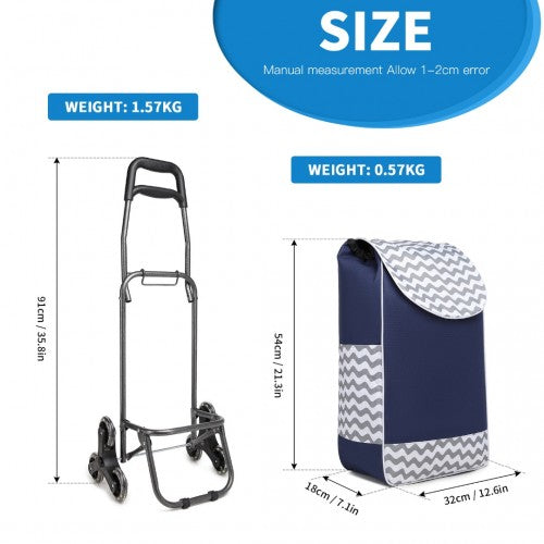 EQ2259 - Kono 6 Wheel Push Shopping Trolley - Navy | Neil's Luggage Store