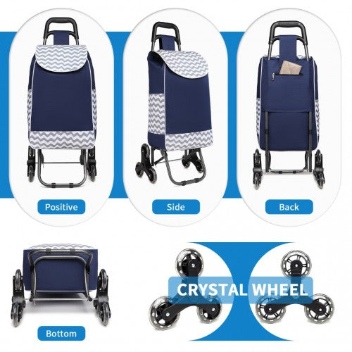 EQ2259 - Kono 6 Wheel Push Shopping Trolley - Navy | Neil's Luggage Store