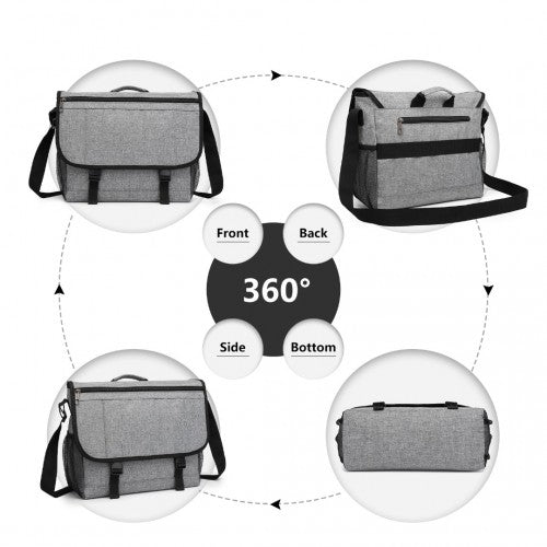 Kono Waterproof Sports & Travel Duffel Bag with Shoe Compartment - Black