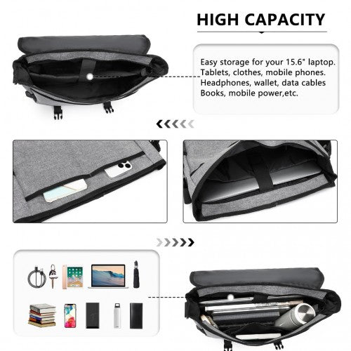 Kono Waterproof Sports & Travel Duffel Bag with Shoe Compartment - Black