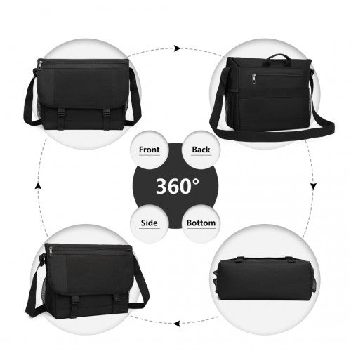 EQ2260 Kono High Security Crossbody Laptop Messenger Bag Black | Neil's Luggage Store
