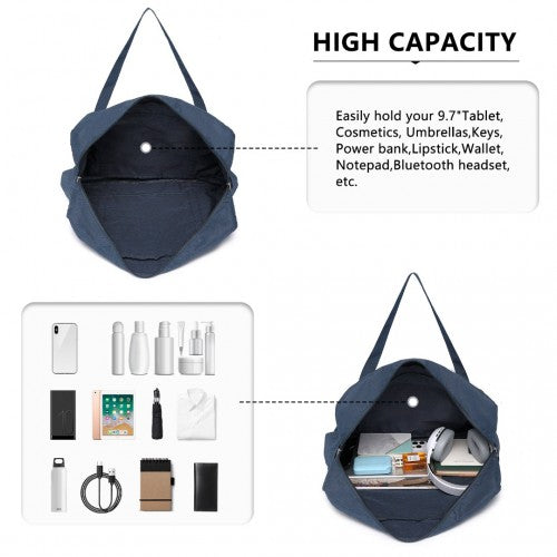 Kono Foldable Waterproof Cabin Travel Handbag - Navy