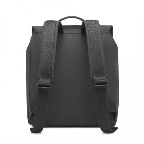 Kono PVC Waterproof Streamlined Flap Backpack - Black
