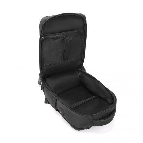 Kono Breathable Travel Backpack with USB Port & Shoe Compartment - Black
