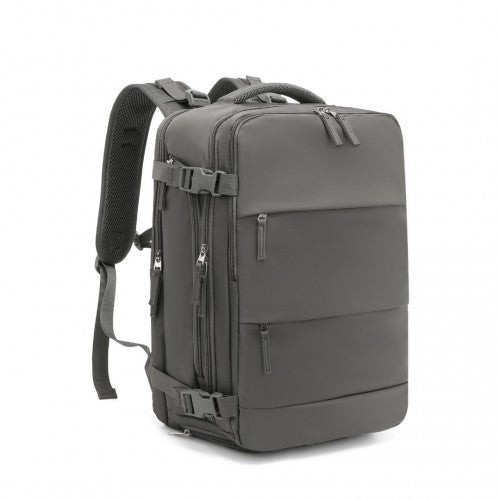 EQ2344 - Kono Multi-Functional Breathable Travel Backpack With USB Charging Port And Separate Shoe Compartment - Grey | Neil's Luggage Store