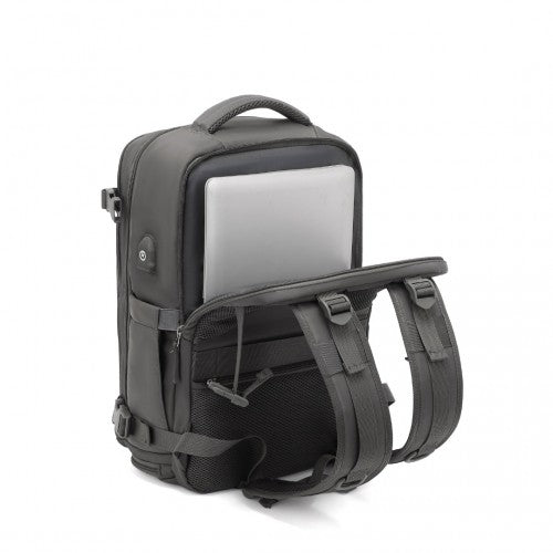 EQ2344 - Kono Multi-Functional Breathable Travel Backpack With USB Charging Port And Separate Shoe Compartment - Grey | Neil's Luggage Store