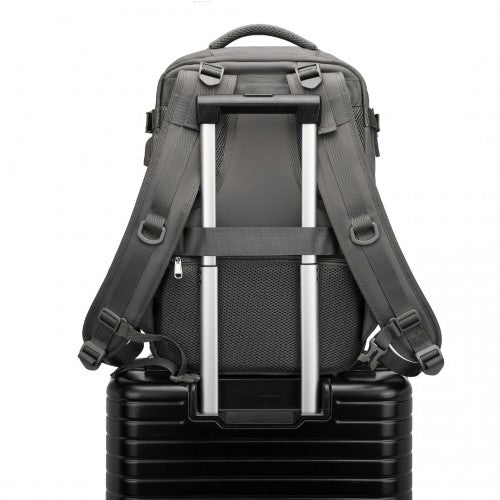 EQ2344 - Kono Multi-Functional Breathable Travel Backpack With USB Charging Port And Separate Shoe Compartment - Grey | Neil's Luggage Store