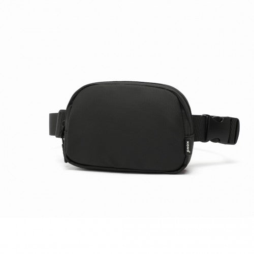 EQ2345 - Kono Sleek and Stylish Minimalist Classic Waterproof Waist Pack - Black