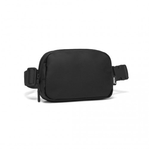 EQ2345 - Kono Sleek and Stylish Minimalist Classic Waterproof Waist Pack - Black