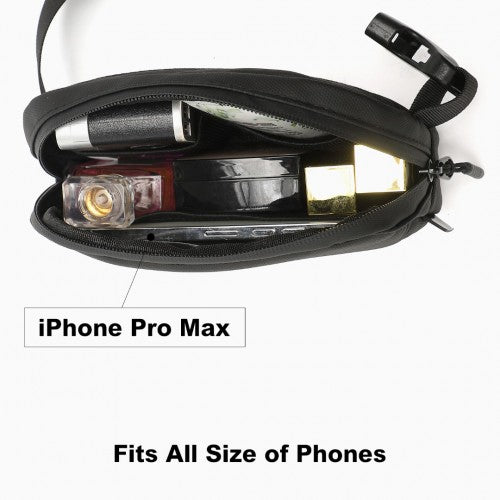 EQ2345 - Kono Sleek and Stylish Minimalist Classic Waterproof Waist Pack - Black