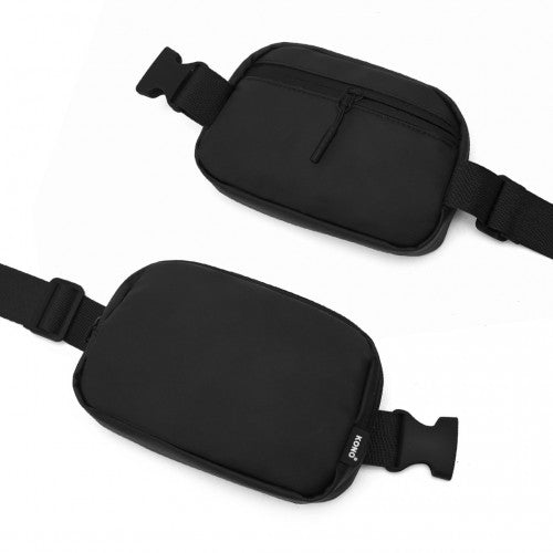 EQ2345 - Kono Sleek and Stylish Minimalist Classic Waterproof Waist Pack - Black