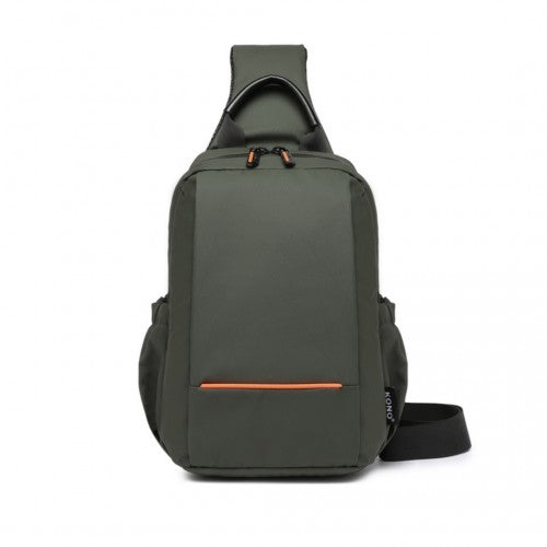 EQ2405 - Kono Water-Resistant Ultra-Thin Lightweight Sling Chest Bag with Reflective Trim - Green | Neil's Luggage Store