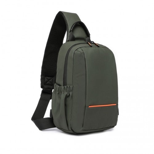 EQ2405 - Kono Water-Resistant Ultra-Thin Lightweight Sling Chest Bag with Reflective Trim - Green | Neil's Luggage Store