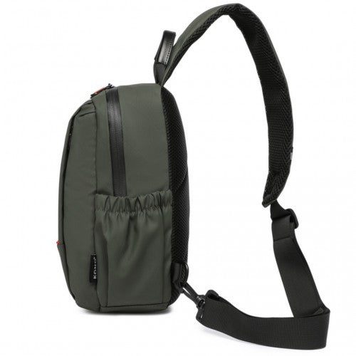 EQ2405 - Kono Water-Resistant Ultra-Thin Lightweight Sling Chest Bag with Reflective Trim - Green | Neil's Luggage Store