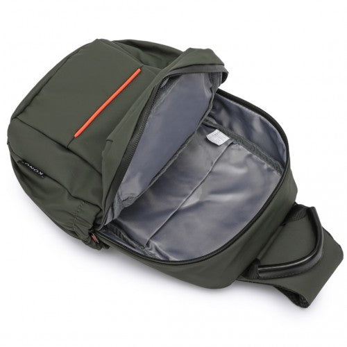 EQ2405 - Kono Water-Resistant Ultra-Thin Lightweight Sling Chest Bag with Reflective Trim - Green | Neil's Luggage Store