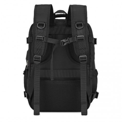 EQ2406 - Kono Ultimate Traveler's Backpack with Detachable Waist Pack and Integrated USB/Type-C Charging Ports - Black | Neil's Luggage Store