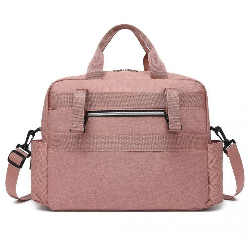 EQ2411 - Kono Versatile Diaper Changing Tote Bag with Built-In Changing Mat Thermal Insulation Waterproof Design - Pink | Neil's Luggage Store