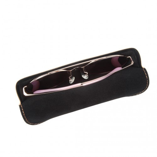 Kono Synthetic Leather Look Soft Sunglasses Case Brown Fits Most Sunglasses | Neil's Luggage Store