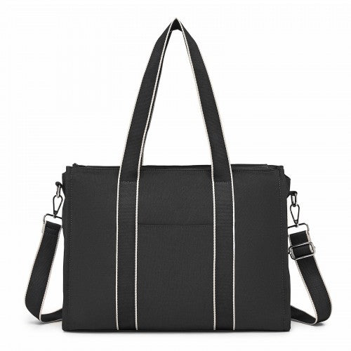 Miss Lulu Wearproof Large Capacity Tote Bag With 15.6 Inch Laptop Sleeve Black | Neil's Luggage Store