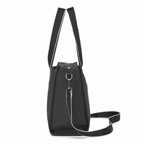 Miss Lulu Wearproof Large Capacity Tote Bag With 15.6 Inch Laptop Sleeve Black | Neil's Luggage Store