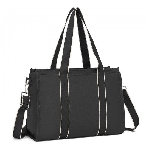 Miss Lulu Wearproof Large Capacity Tote Bag With 15.6 Inch Laptop Sleeve Black | Neil's Luggage Store