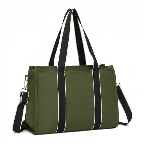 Miss Lulu Wearproof Large Capacity Tote Bag With 15.6 Inch Laptop Sleeve Green | Neil's Luggage Store